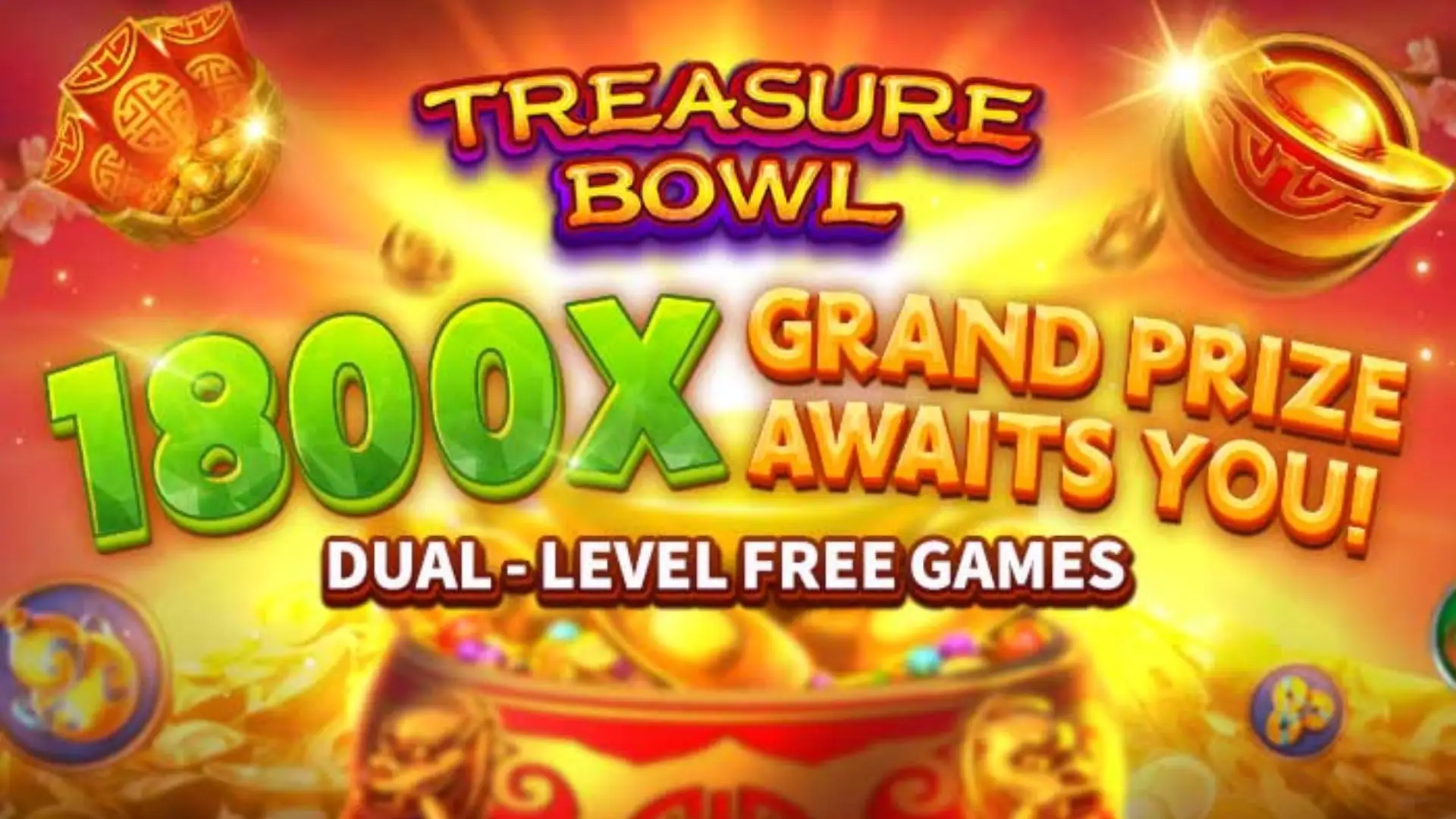 Multiplicadores Treasure Bowl 85pg - 7777x Máximo com Tigela Dourada